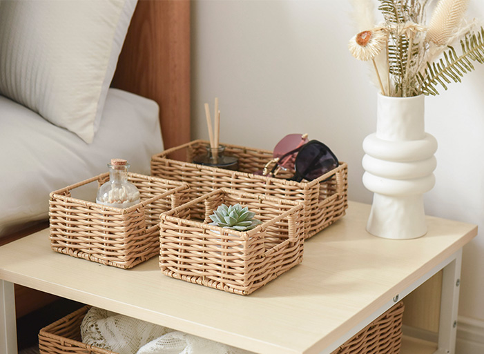 Rattan Rendezvous: Chic Home Decor with Storage Baskets