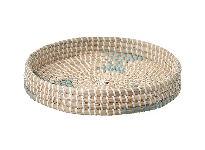 Round Seagrass Woven Handleless Tray