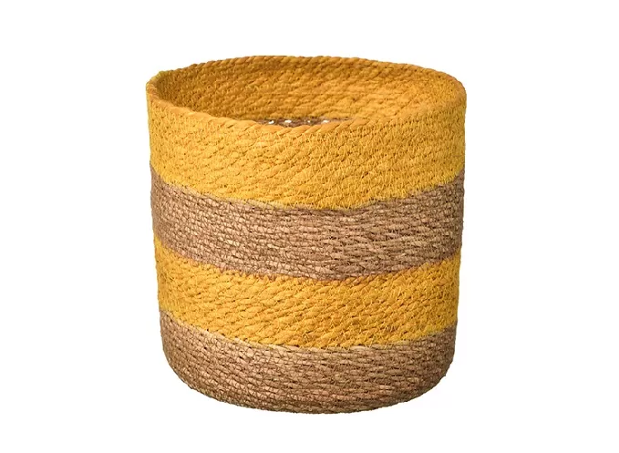 Yellow Seagrass Indoor Planter Pot