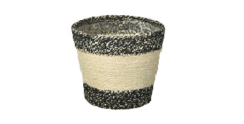 White And Black Succulent Plant Decorative Basket