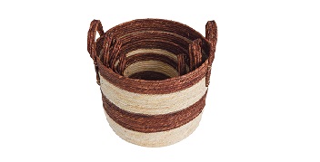 Seagrass Corn Husk Laundry Baskets Set With Handles