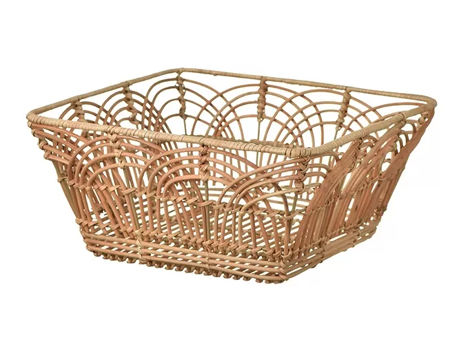 Hand-woven Rattan Storage Basket With Wider Bottom