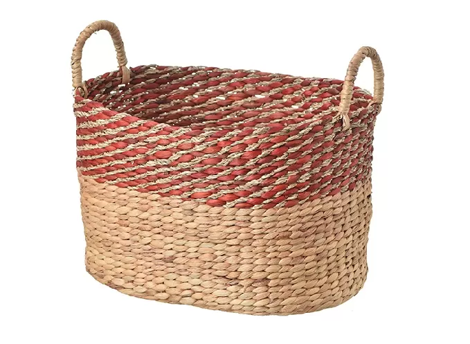 Oval Water Hyacinth Seagrass Woven Storage Basket