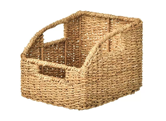 Seagrass Storage Basket with Side Windows Design