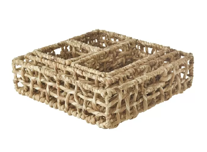 Water Hyacinth Palm Leaves Woven Baskets Set