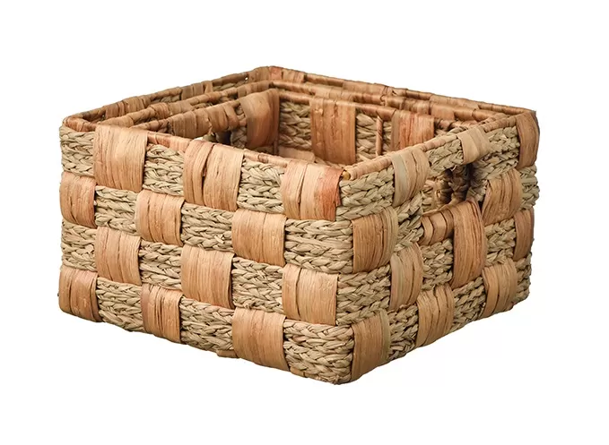 Natural Seagrass Water Hyacinth Storage Baskets Set