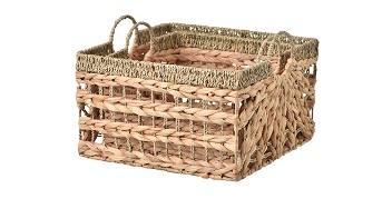 Unique Water Hyacinth Seagrass Storage Baskets Set