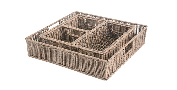 Plastic Woven Coffee Storage Baskets Set