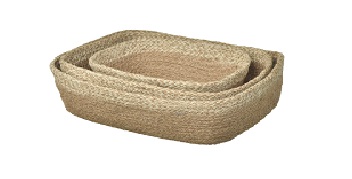 Set of 3 cotton rope woven storage baskets