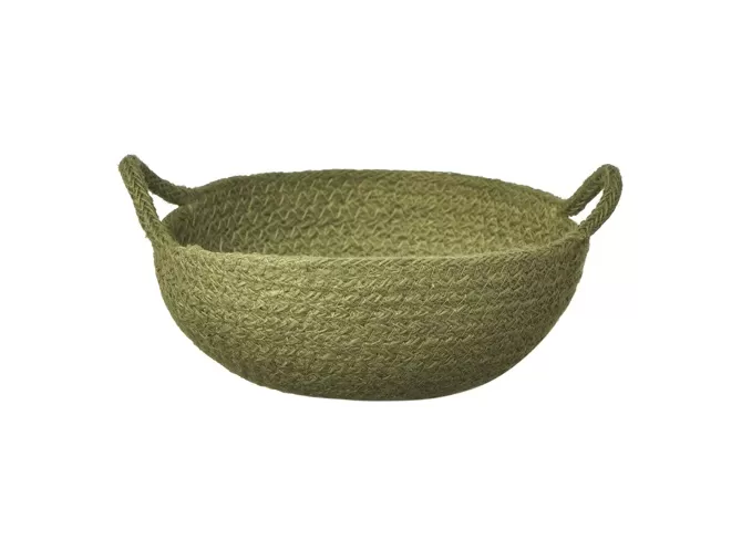 Cotton Rope Woven Storage Basket With Handle