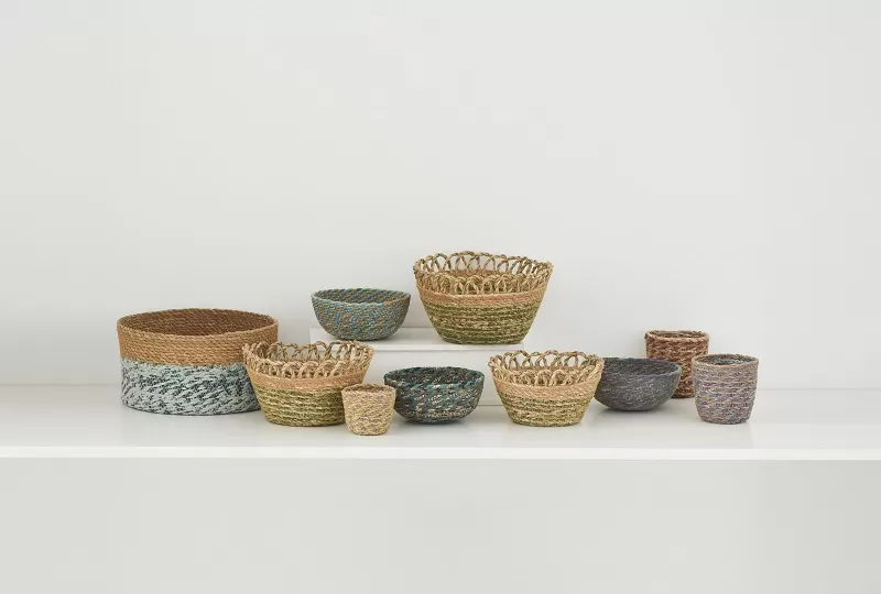 Seagrass Woven Bowl-Shaped Basket