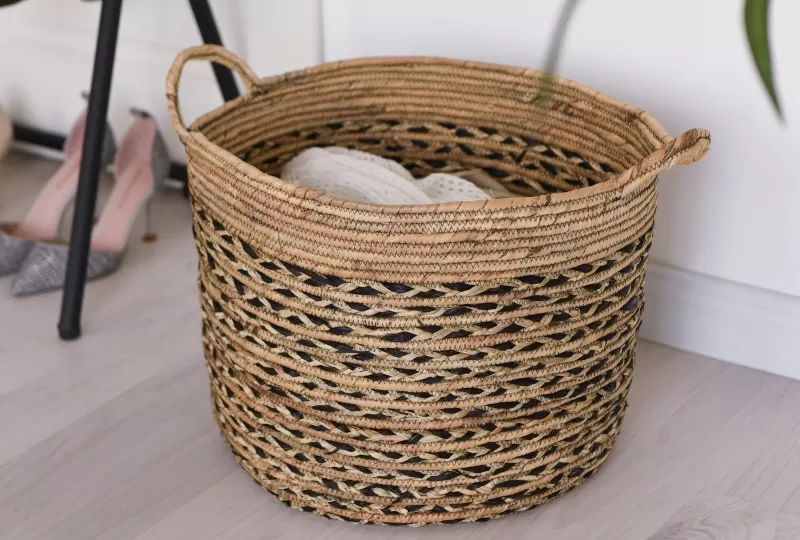 Seagrass Corn Husk Handwoven Laundry Baskets Set