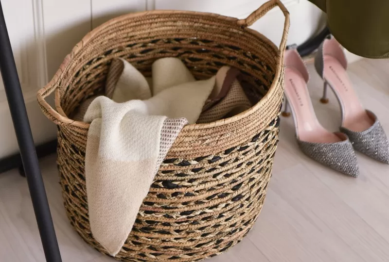 Seagrass Corn Husk Handwoven Laundry Baskets Set