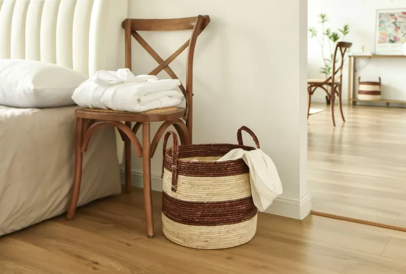 Seagrass Corn Husk Laundry Baskets Set With Handles