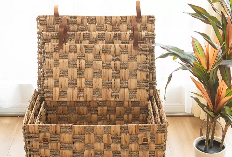 Seagrass Water Hyacinth Woven Storage Trunk