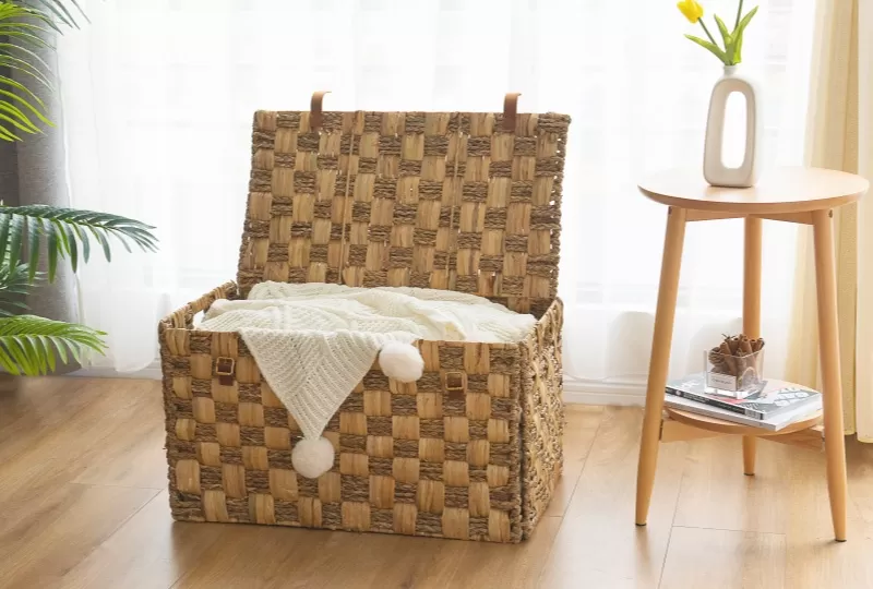 Seagrass Water Hyacinth Woven Storage Trunk