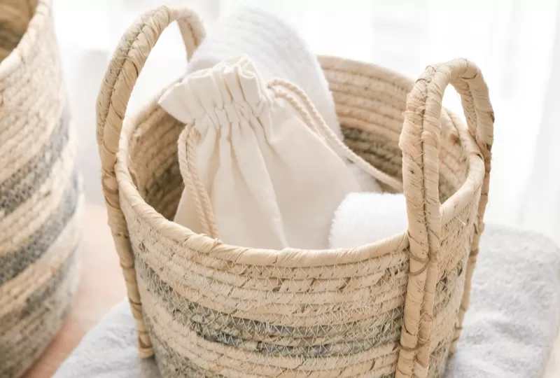 Seagrass Corn Husk Mixed Storage Baskets with Various Sizes