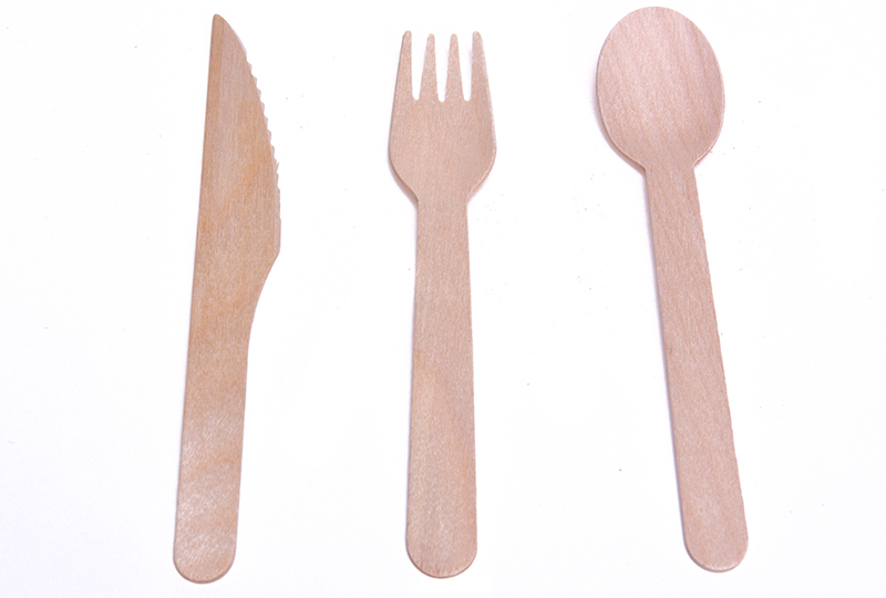 Bulk Disposable Cutlery 100% Wooden Forks Knife Spoons