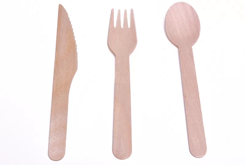 Bulk Disposable Cutlery 100% Wooden Forks Knife Spoons