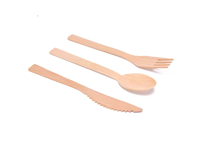 Biodegradable Bamboo Cutlery Sets, Knife, Fork and Spoon