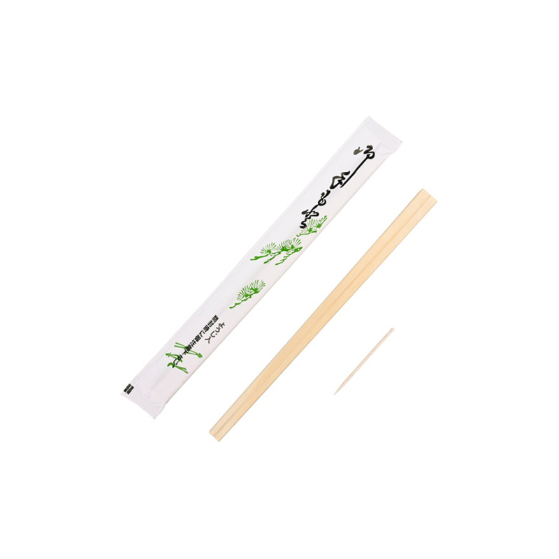 203mm Wooden Chopsticks Individually paper  Wrapped with toothpick